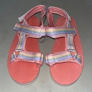 Riley Ankle Three Strap Sandals Pink/Rainbow Cat and Jack New with Tags